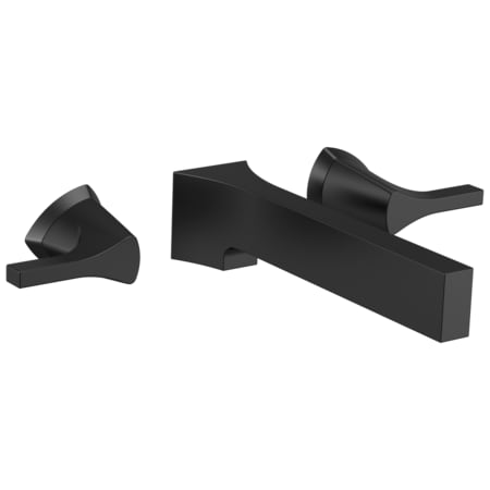 Delta Zura Two Handle Wall Mount Bathroom Faucet Trim Matte Black T3574LF-BLWL